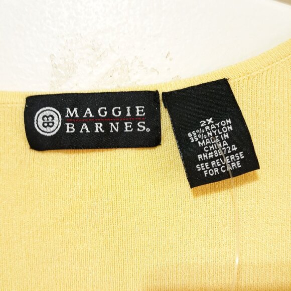 Maggie Barnes Sleeveless Yellow Tank Top 2X Soft Lightweight Women’s Casual Wear - Picture 3 of 3
